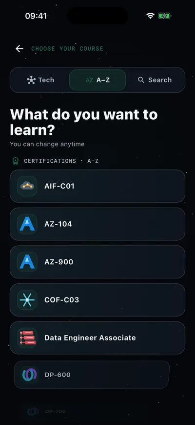 The catalog: certifications from A to Z